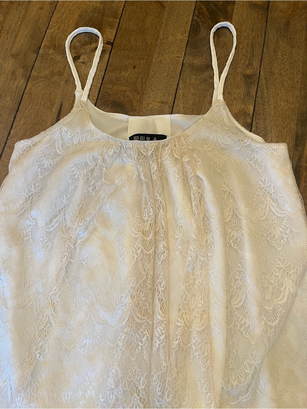 Boho Ivory Lace Mini Dress size Medium - Picture 12 of 12